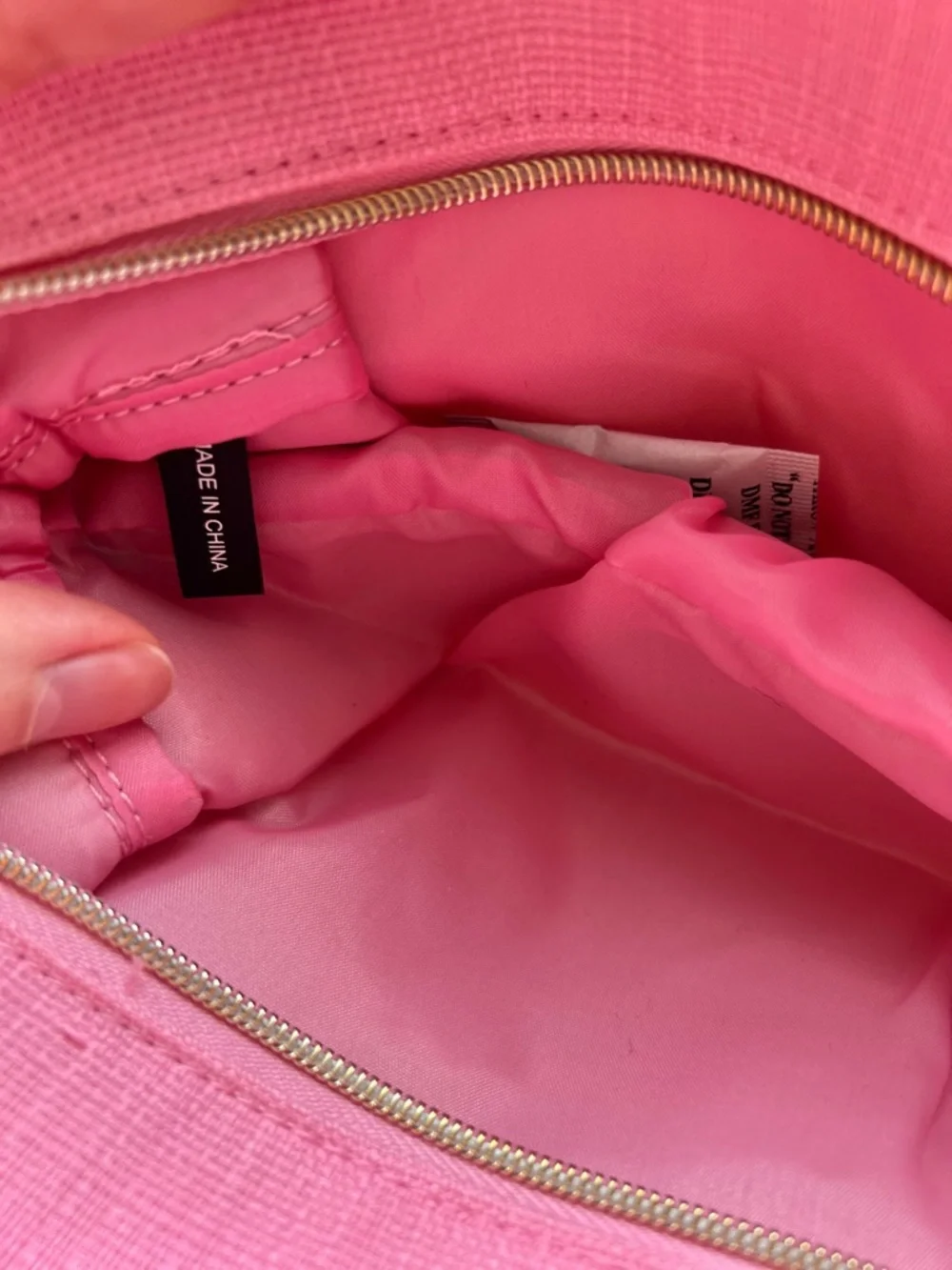 5 for 25⚡️Lancome Pink Fabric Cosmetic Travel Pouch with Gold Zip Pull